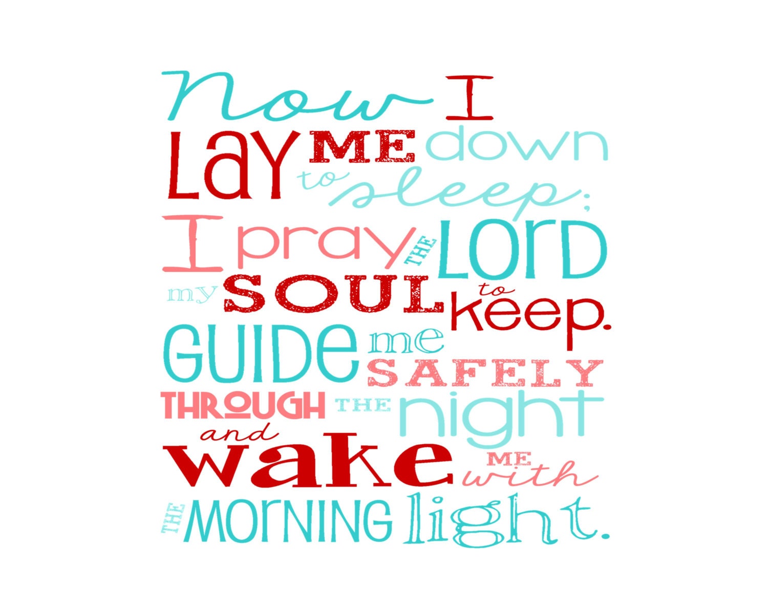 Now I Lay Me Down to Sleep Prayer 8x10 print by sweetleighmama