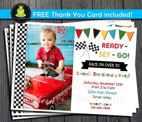 Race Car Birthday Invitation - Race Car Party Invite Il_570xn