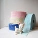 Vintage Crepe Paper Rolls Pink, White, Light Blue and Blue - Dennison
