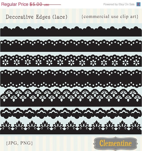 40% OFF SALE Decorative borders clip art images, royalty-free (lace)- Instant Download Il_570xn