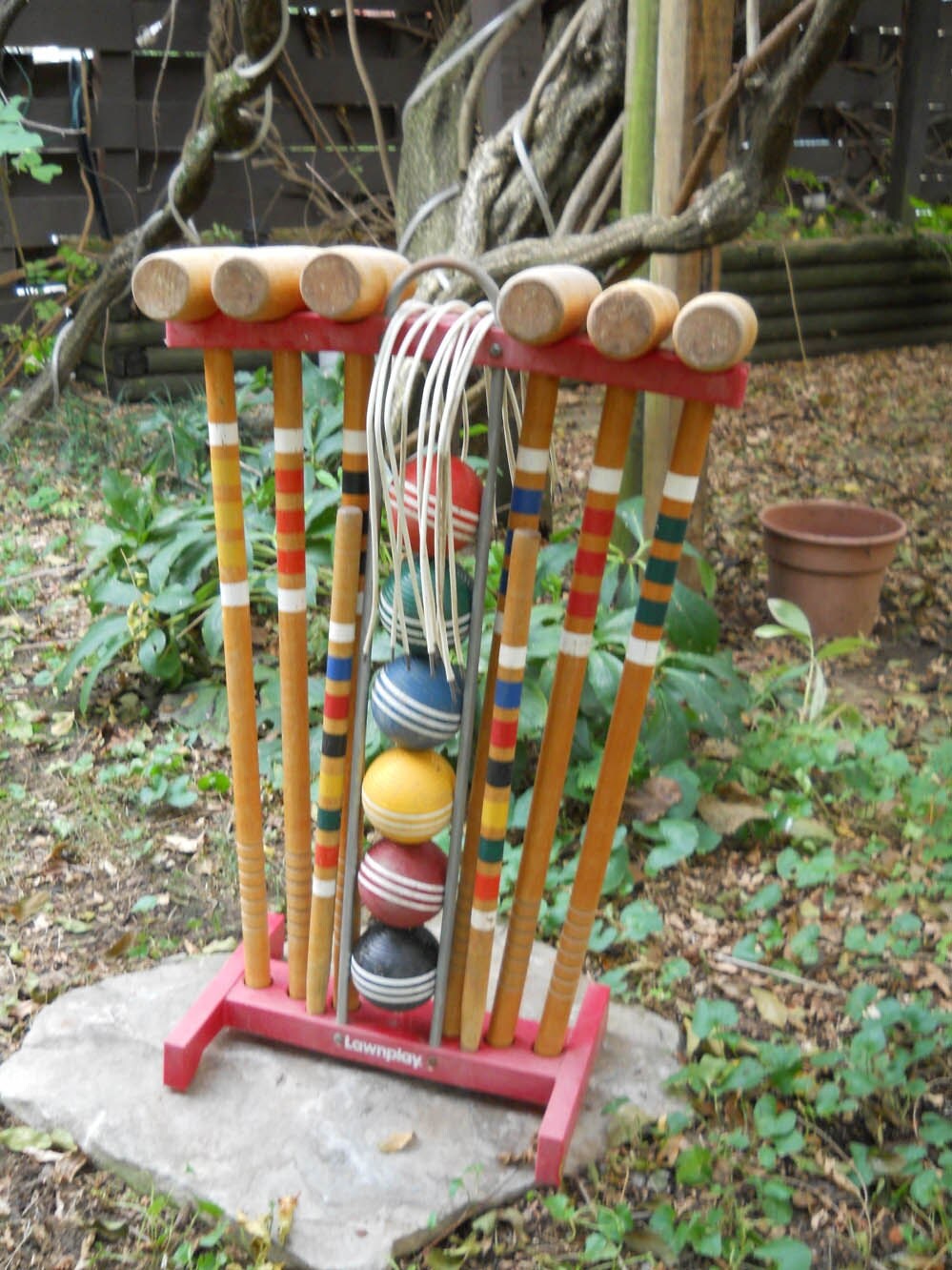 Croquet Set Vintage Lawnplay 6 Players Wood By VintagePackratQueen