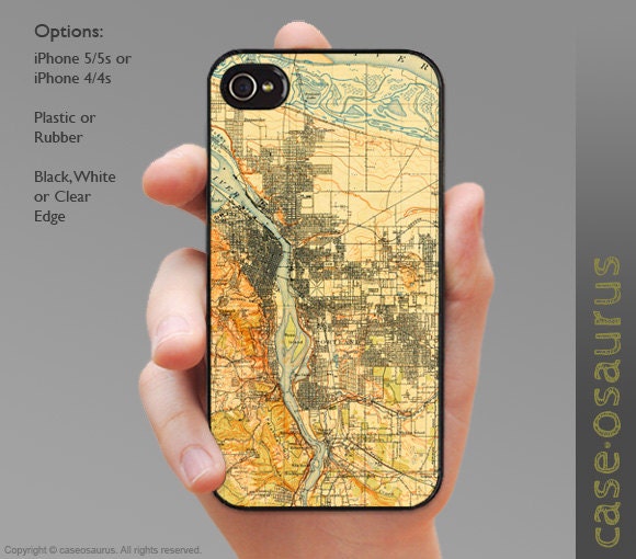 Portland Oregon Map iPhone Case for iPhone 6, iPhone 6 Plus, iPhone ...