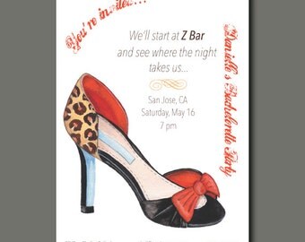 Fancy Shoe Invitation - DIY - Custo m Printable - Digital Template ...