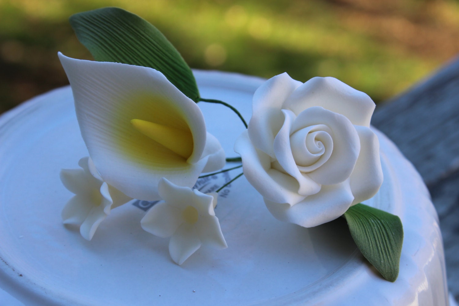 Rose Calla Lily Spray Sugar Flower Fondant by OccasionHouse