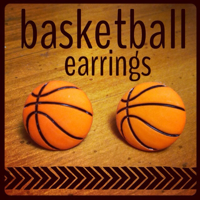 Lightweight Basketball Post Earrings sports by KreationsbyDesign