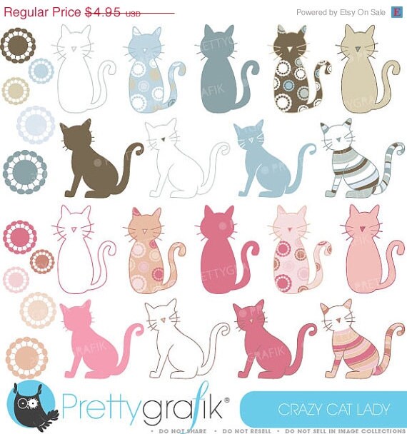 40% OFF SALE Cat clipart commercial use, vector graphics, digital clip art, digital images - CL300 Il_570xn