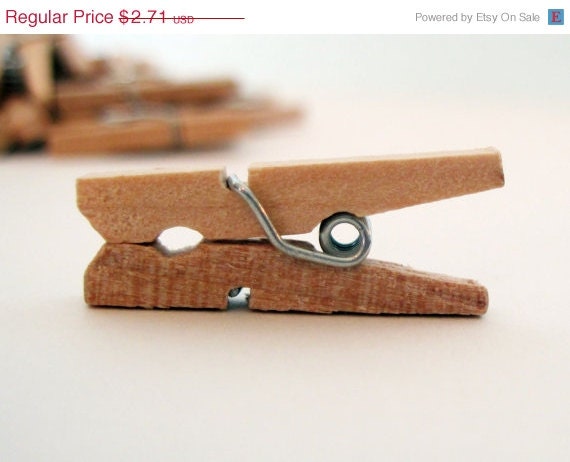 Cyber Week SALE 10% OFF 25 Mini Clothespins - all natural wood Il_570xn