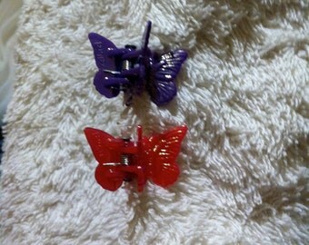 Items similar to FIVE handmade silk butterfly hair clips . the butterfly house . your choice on Etsy