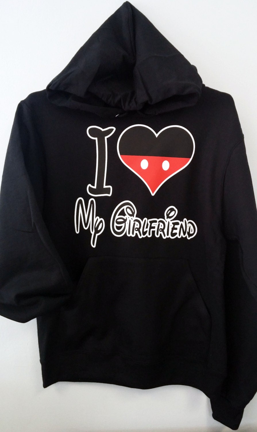 Items similar to I Love My Boyfriend/Girlfriend Couples Hoodies on Etsy