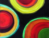 24 x 30 original acrylic painting on gallery-wrapped canvas. Modern, contemporary, abstract art. Red green orange black gold magenta. - 3DOTstudio 24 x 30 original acrylic painting on gallery-wrapped canvas. Modern, contemporary, abstract art. Red green orange black gold magenta. - 3DOTstudio