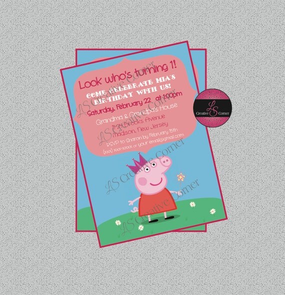 peppa pig birthday invitations downloads