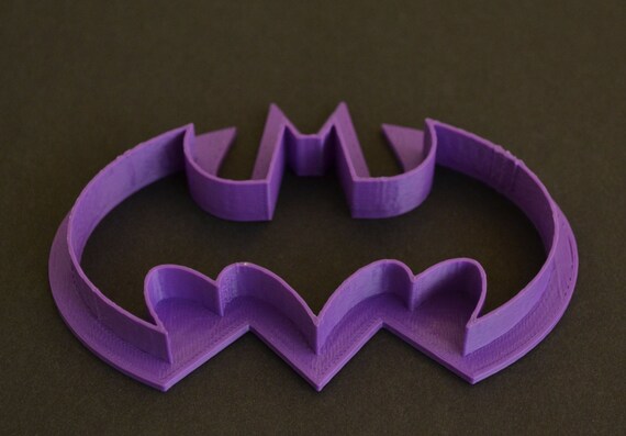 3-D Printed Batman Cookie Cutter by RivetsWorkshop on Etsy