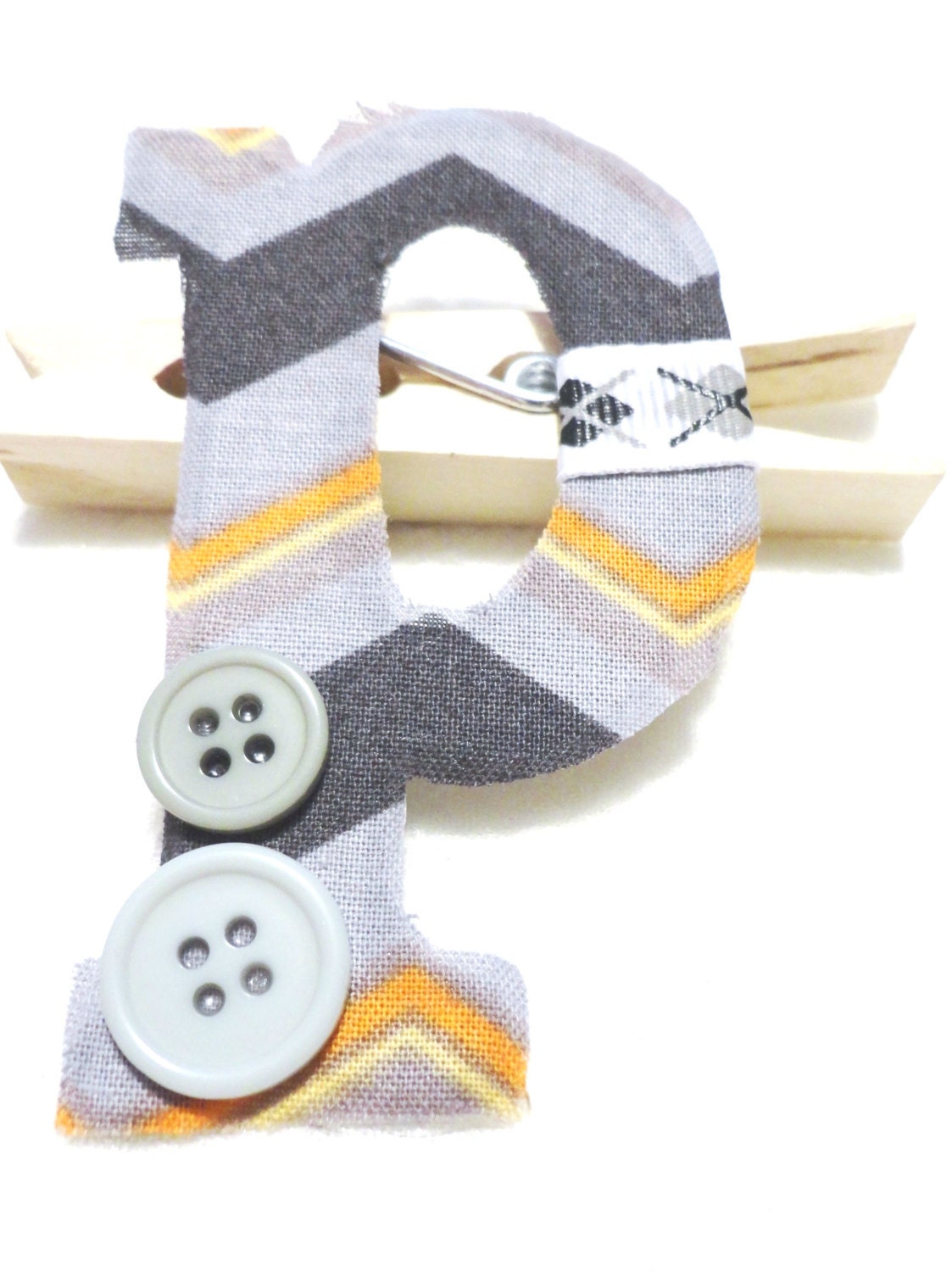 Items similar to Chipboard letter P scrapbook embellishment, grey