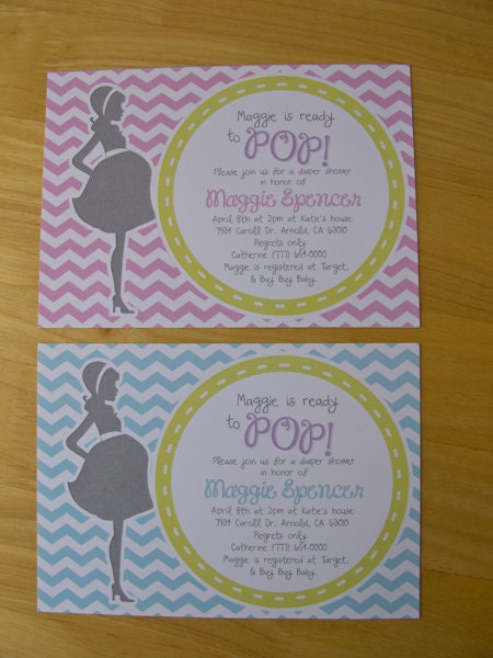 Custom Personalized Baby Shower Invitation Card - Ready to POP (girl/boy/gender neutral) about to pop // RTP- 03 Il_570xn
