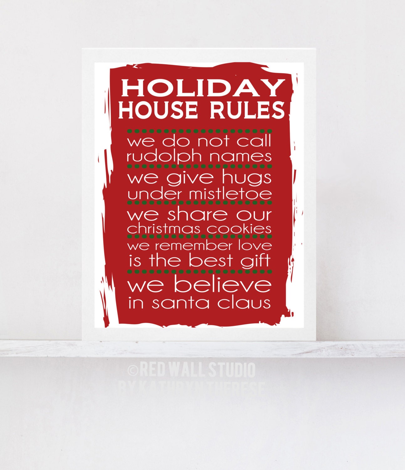 Christmas Decor Holiday House Rules Art Print Poster - Holiday Home ...