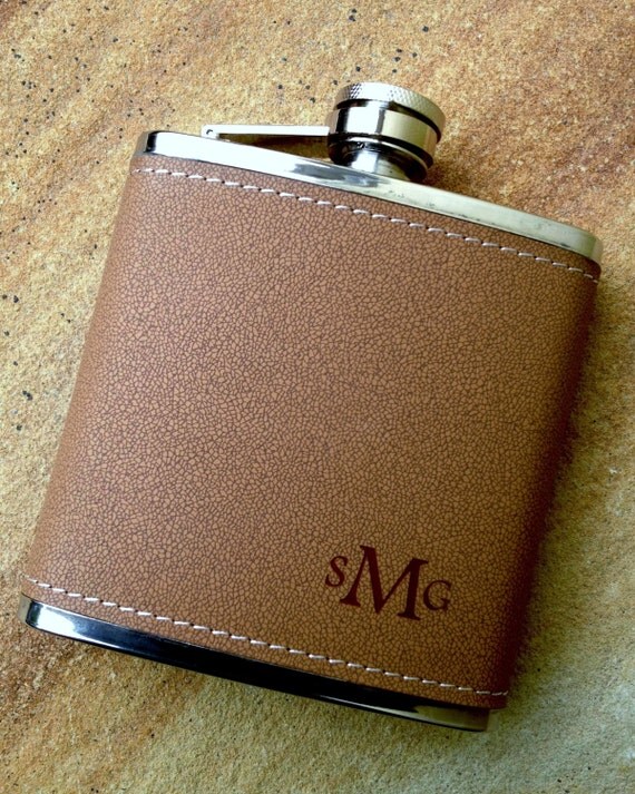 Personalized Flask Leather Flasks Custom Flask by EngraveMeThis