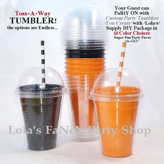 Plastic TUMBLER- Fun & Affordable Supply for Your Event Favors -Party Beverages-Ice Cream-Candy-Smoothie-crafts / Color options for Easy DIY Il_570xn