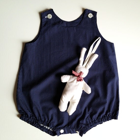 blue and white flower romper