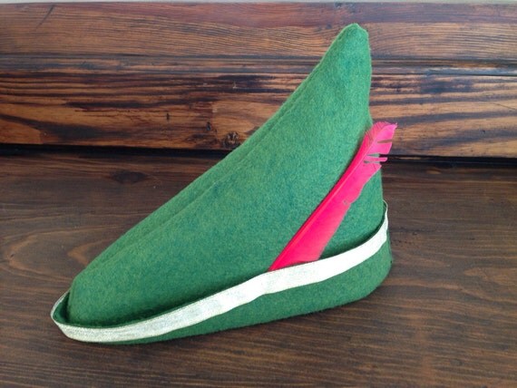 Children's Green Thick Felt Woodsman / Peter Pan Hat Il_570xn