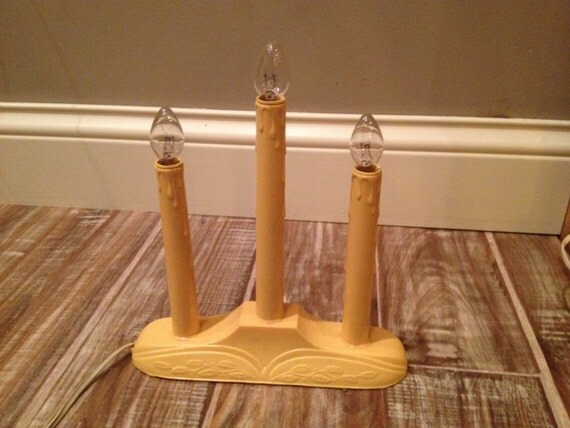 Vintage electric candle lights Christmas candle by rustandmoth