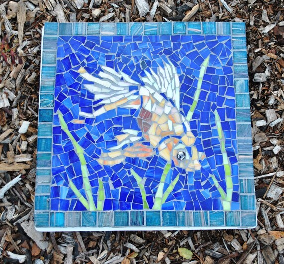 Koi Fish Stained Glass Mosaic Garden Stepping by midcenturymosaics