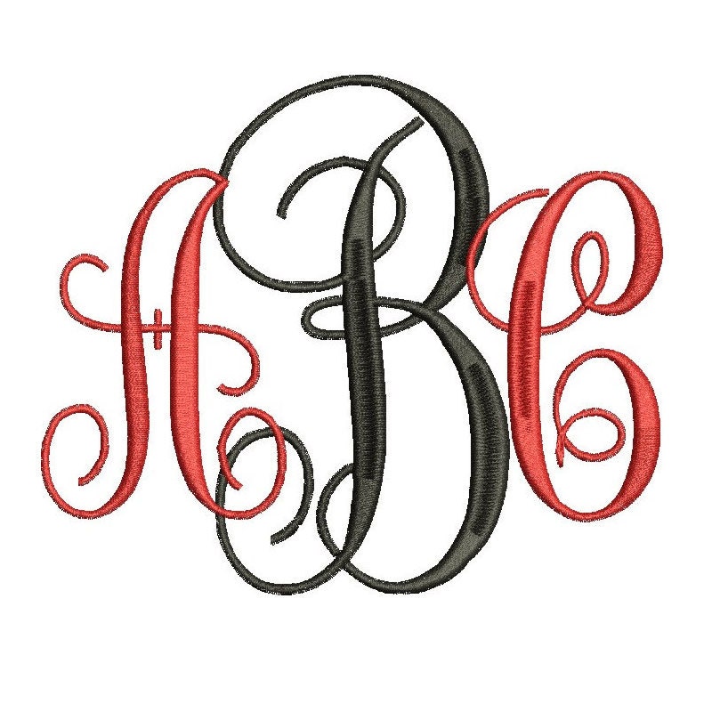 Intertwined Monogram Machine Embroidery Font by mysewcuteboutique
