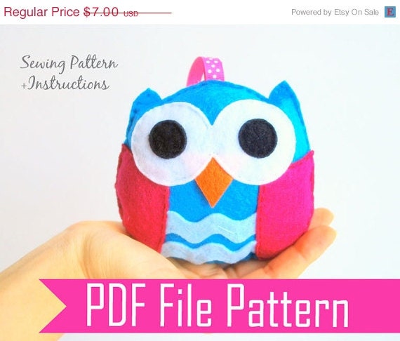 SALE Baby Owl Plush toy, Rattle baby toy PDF Sewing pattern , Kids craft Project Instant Download A668 Il_570xn