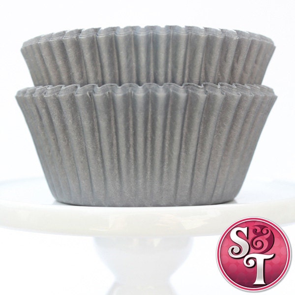 Solid Gray GREASEPROOF Baking Cups Cupcake Liners - Quantity 50 Il_570xn