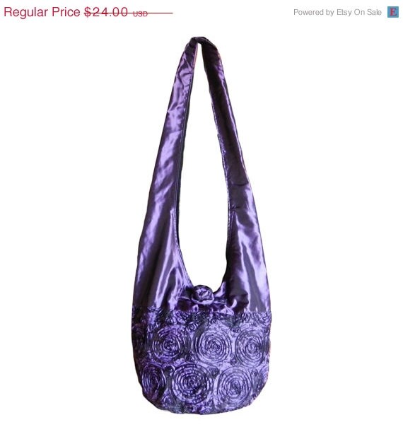 ON SALE Silk Purse Bag Hippie Hobo Sling Crossbody Messenger Book Bag ...