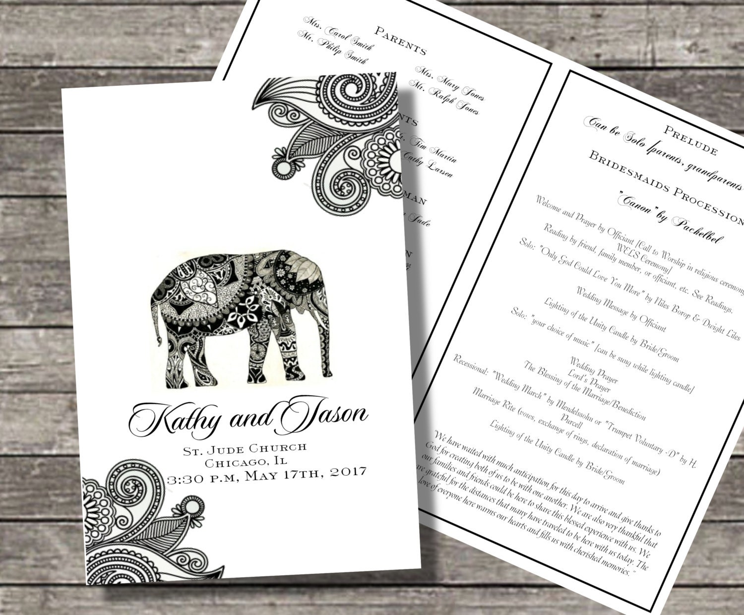 Booklet Wedding Program Template