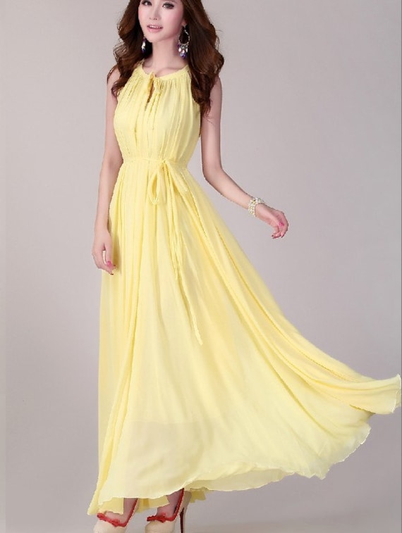 Yellow Wedding Dress Lightweight Sundress Plus Size Summer Dress ...