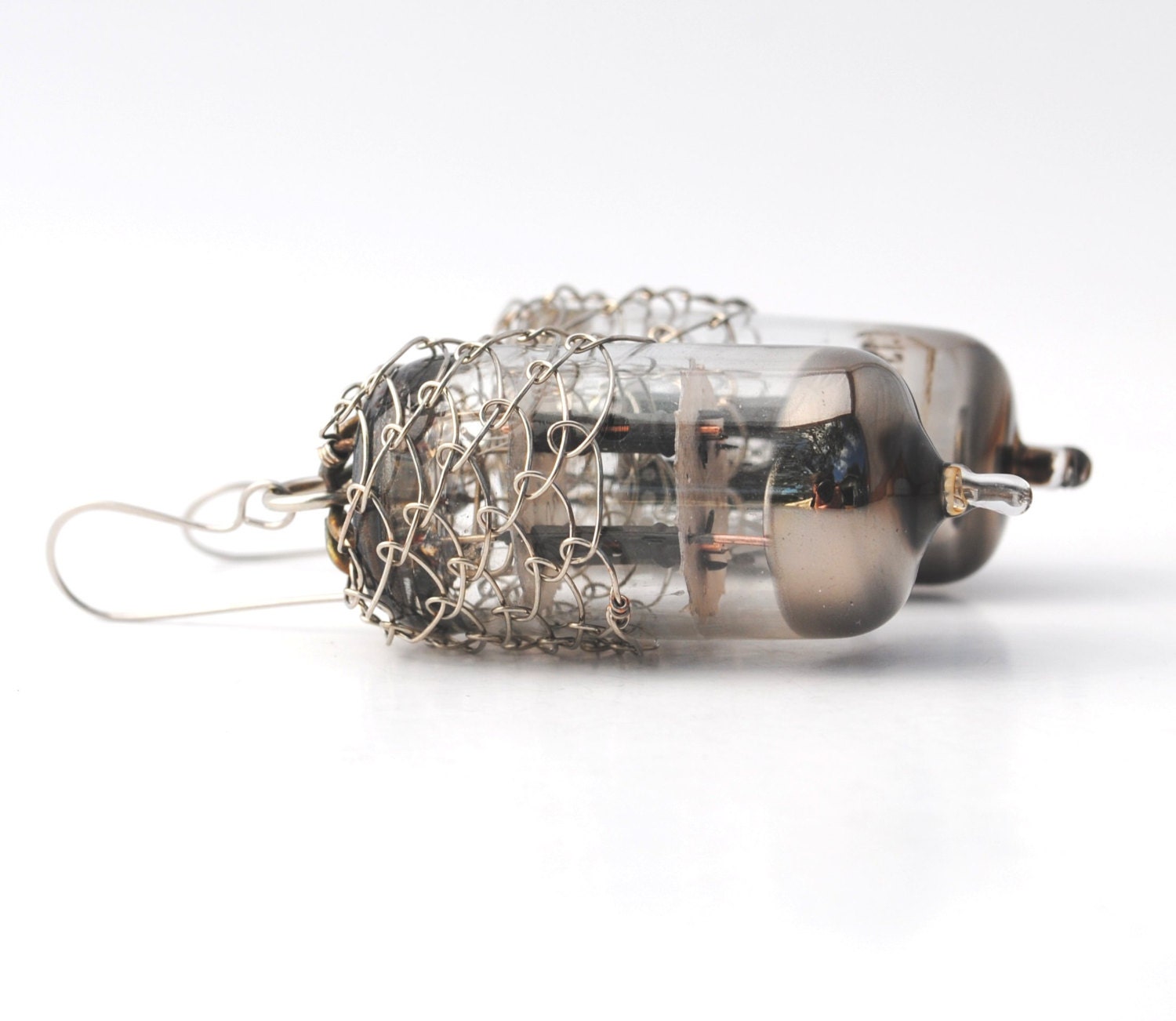 Steampunk Vacuum Tube Earrings - Netted 100 - MadScientistsDesigns
