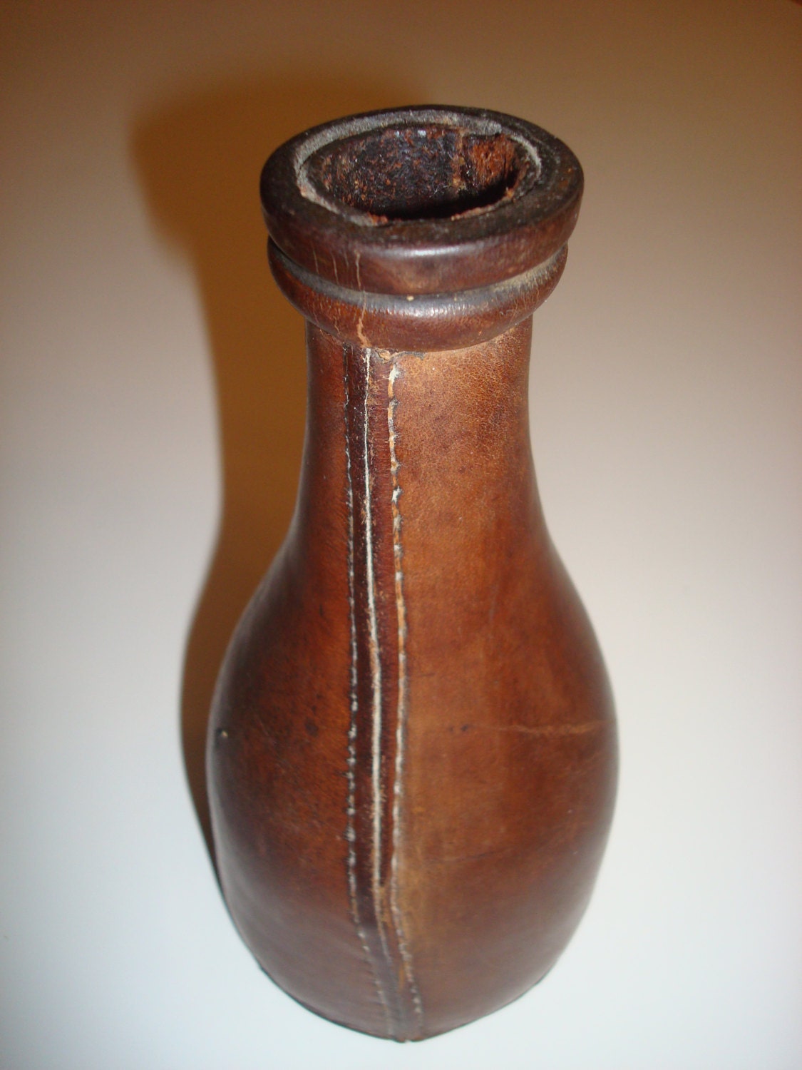Vintage BILLIARDS BOTTLE leather pea pool bottle by CBAnteeker