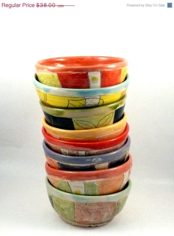 CyberMonday Sale Ceramic Salad bowl / handmade carved / sculpted soup