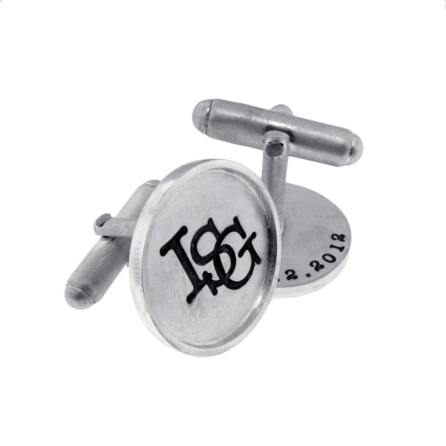 Solid Sterling Silver Personalized Cufflinks for by MetalPressions