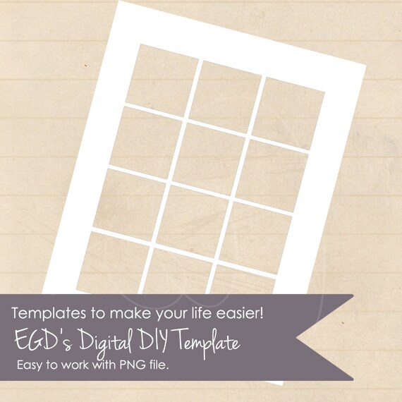 2 inch squares Collage Sheet Template PNG by erikasgraphicdesign