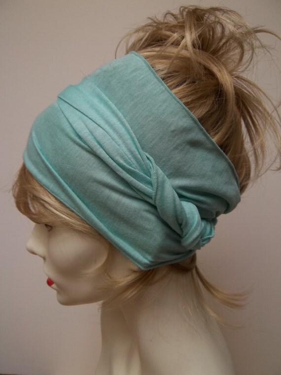 Yoga Wrap Hair Wrap Mint Tencel Exercise Ballerina by NinisNiche