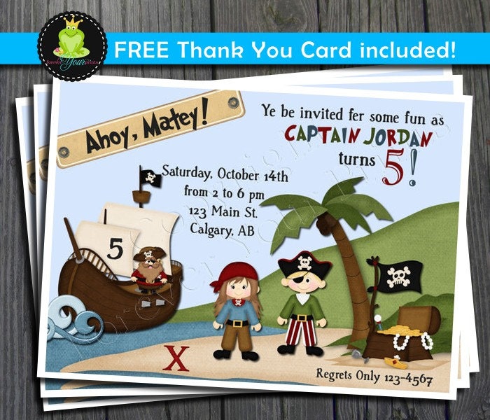 Pirate Party Invitation - Pirate Birthday Il_570xn