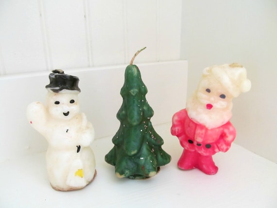 Vintage Gurley Christmas Candles Snowman by AnneGrahamVintage
