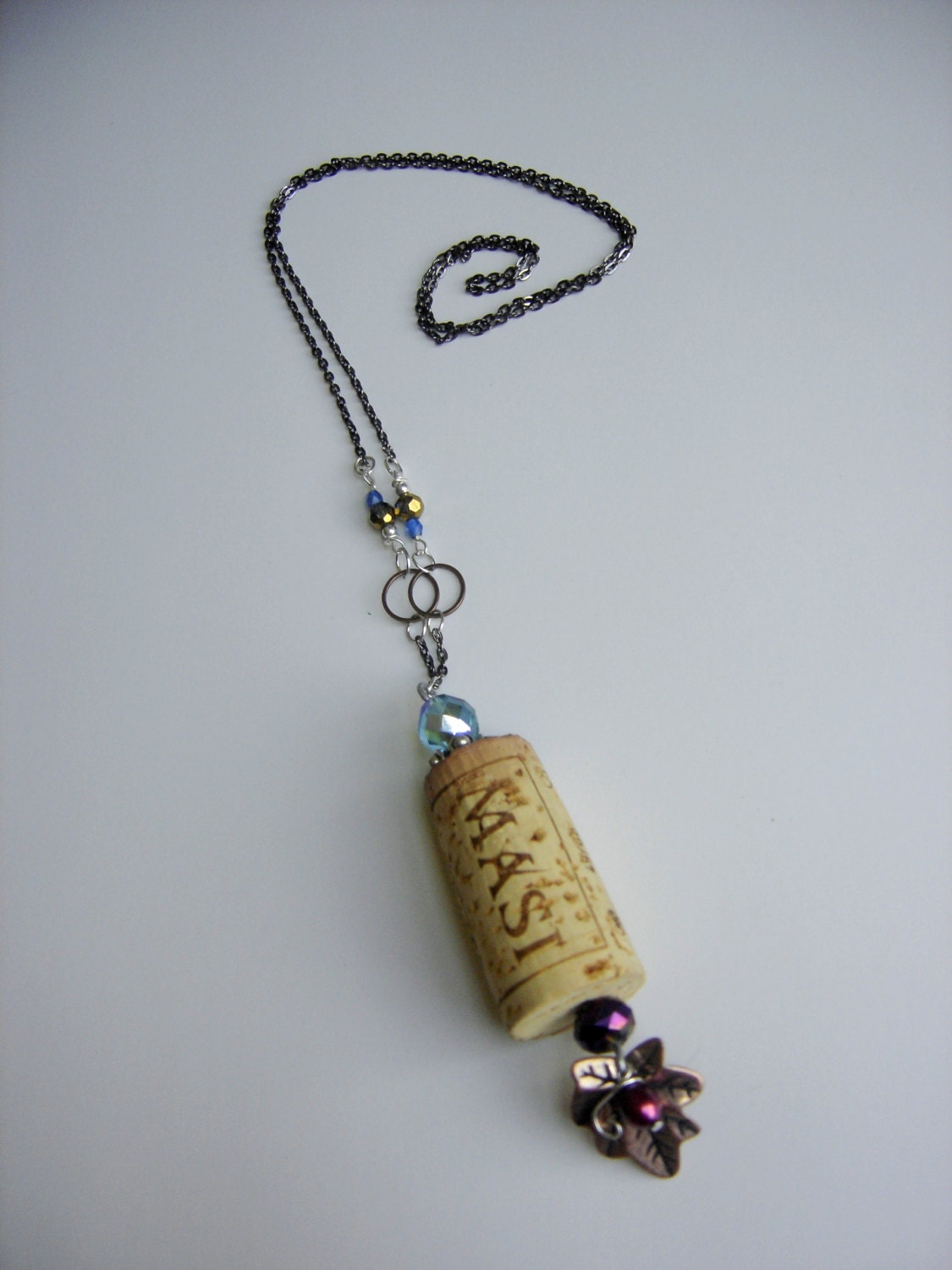 Wine Cork Necklace Handmade Large Boho Necklace Repurposed