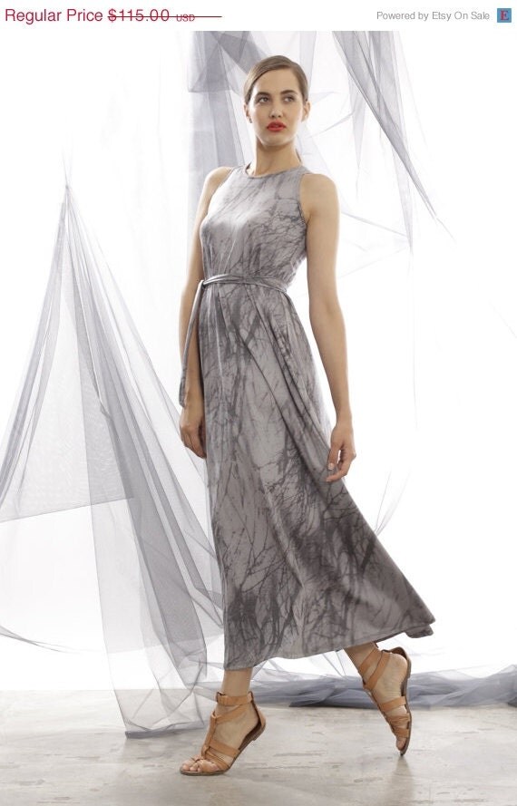 ON SALE Women summer maxi gray tank dress, elegant trendy party dress ...