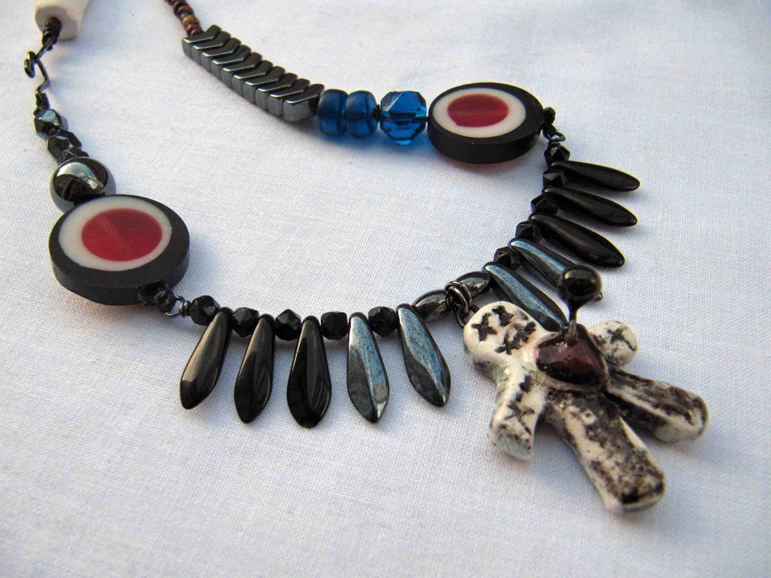 Voodoo handmade necklace beaded necklace art by somethingtodo