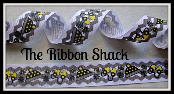 7/8 Just Chillin' Waves Mittens and Hats Glitter Printed Ribbon Penguin Snowflake Christmas Winter Yellow Gray Black Chevron Il_570xn