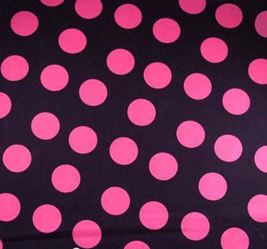 Pink Polka Dot Black Cotton Fabric W Bty By Livingfabrics