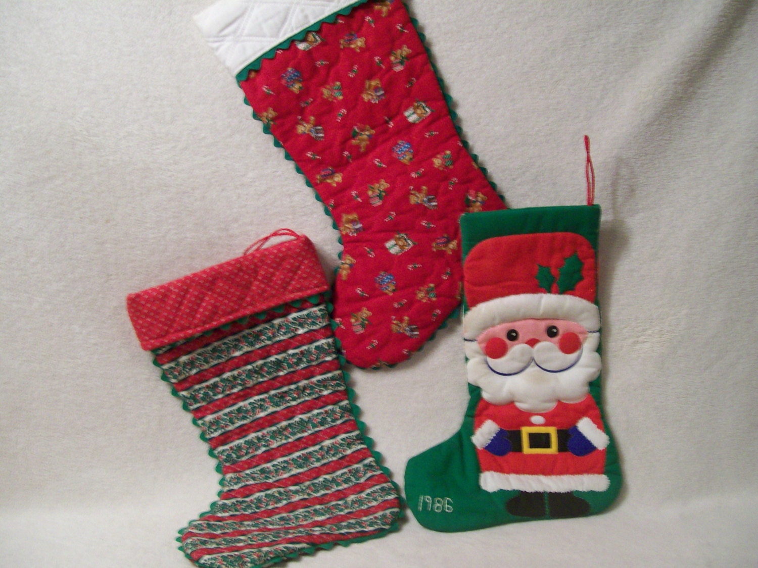Vintage Handmade Christmas Stockings, Santa Stocking - RoseThrones