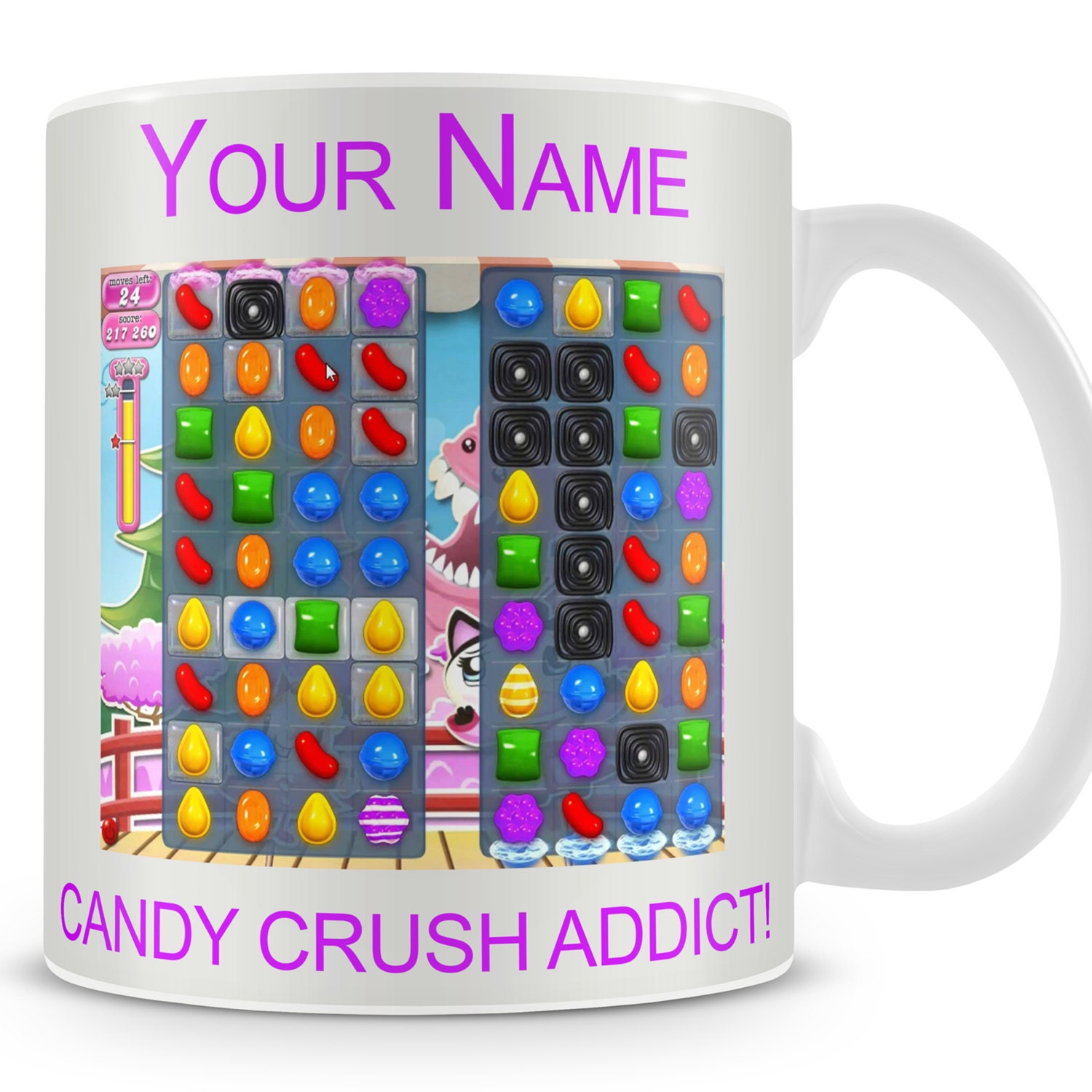 MUG CANDY CRUSH personalised Game Gift Tea Cup by Technoflakes