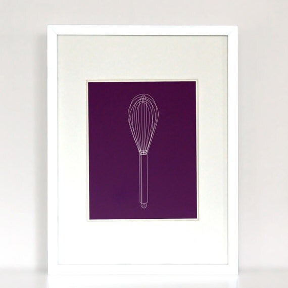 Whisked Away Wire Whisk Modern Illustration Art Print