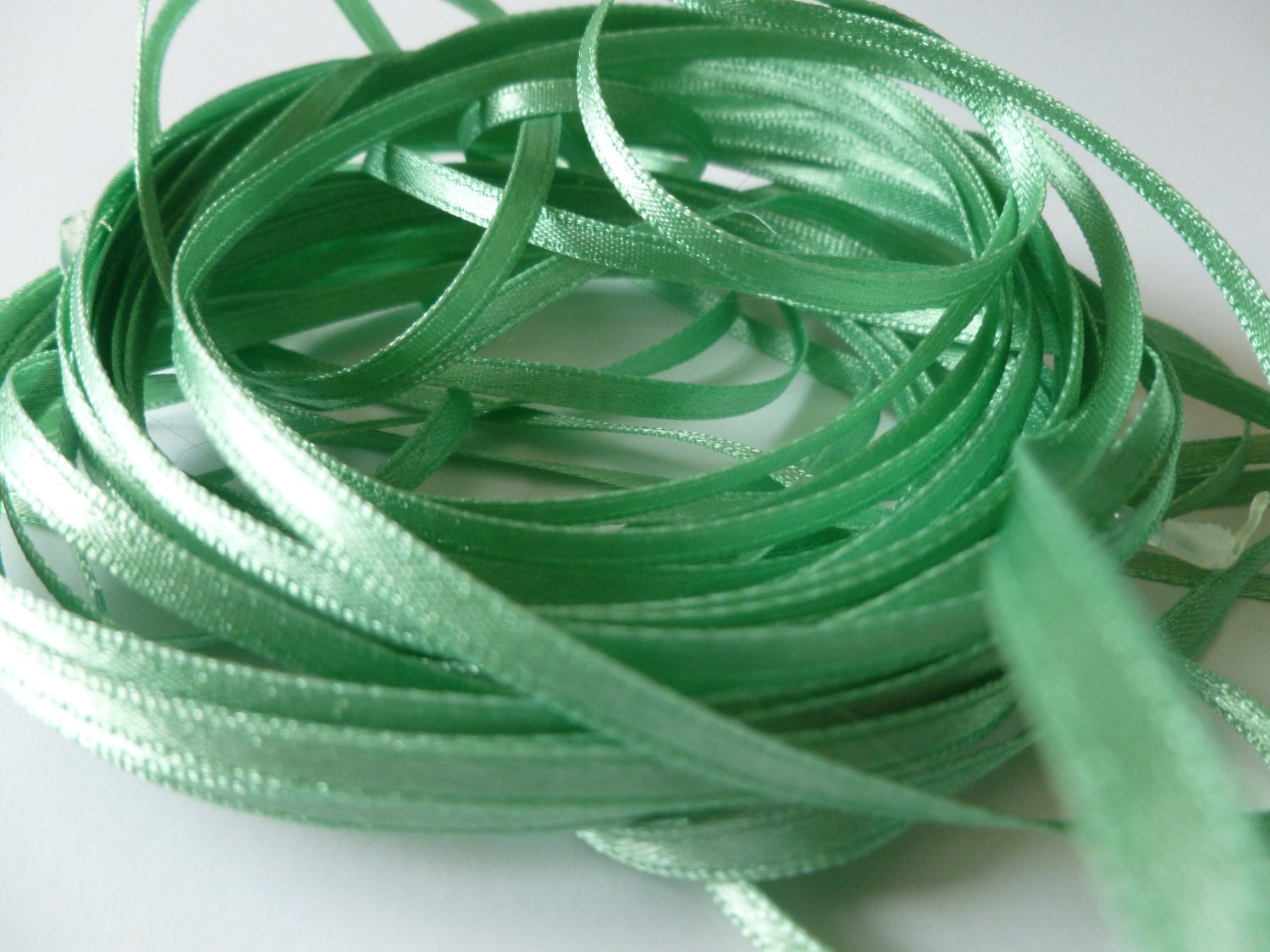 1/8 Inch Wide Sage Green Satin Ribbon 5 Yards by jeanniesupplies