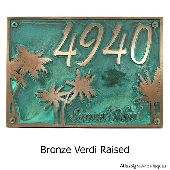 Palm Tree Custom Address Plaque Home by AtlasSignsAndPlaques