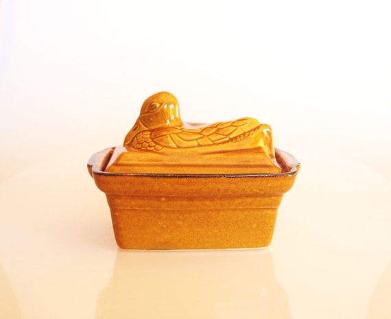 Items similar to French duck butter dish, animal butter dish with lid